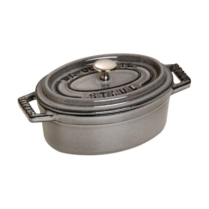 Staub La Cocotte oval mini casserole cast iron 0.25 L - Graphite gray - STAUB