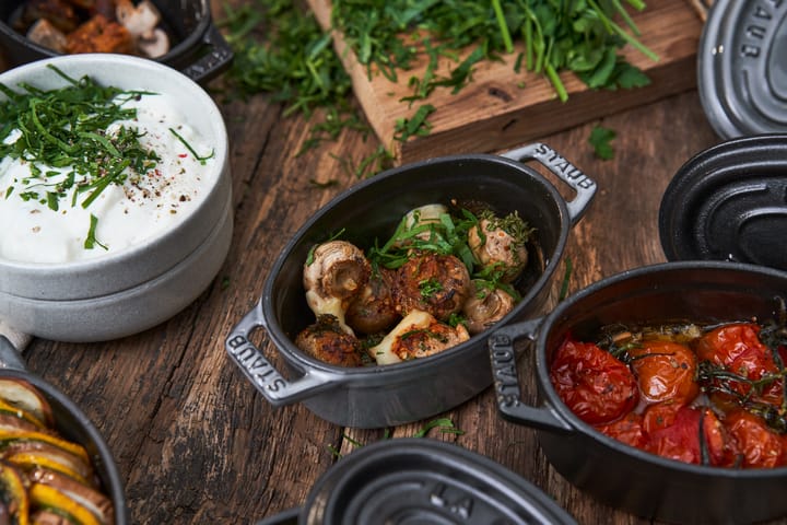 Staub La Cocotte oval mini casserole cast iron 0.25 L, Graphite gray STAUB