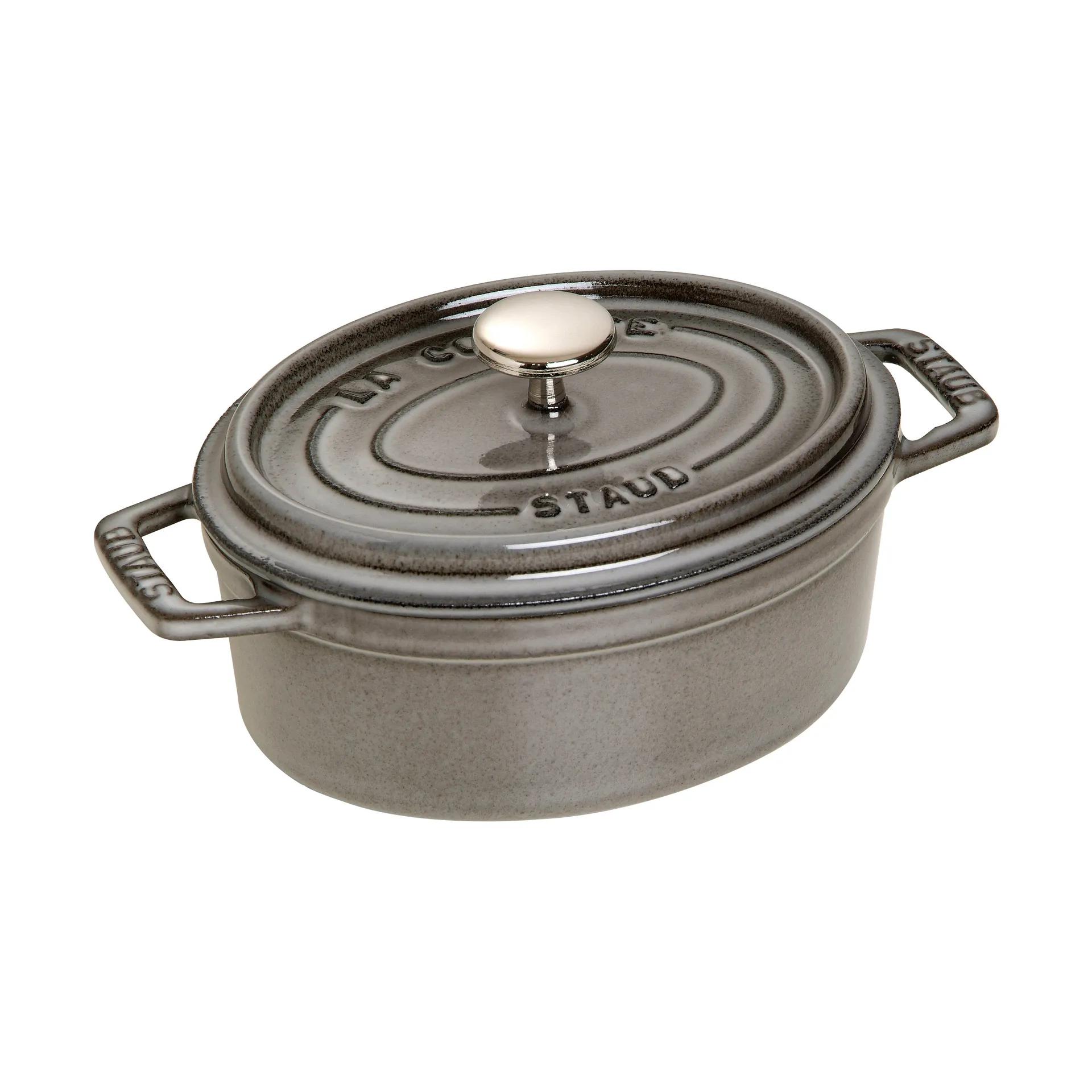 Staub La Cocotte oval pot cast iron 1 L, Graphite gray STAUB