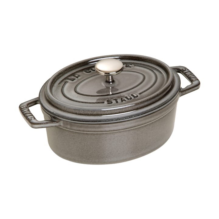Staub La Cocotte oval pot cast iron 1 L - Graphite gray - STAUB