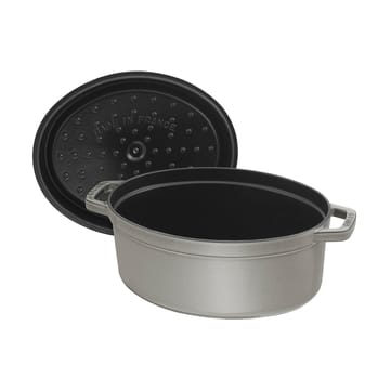 Staub La Cocotte oval pot cast iron 1 L - Graphite gray - STAUB
