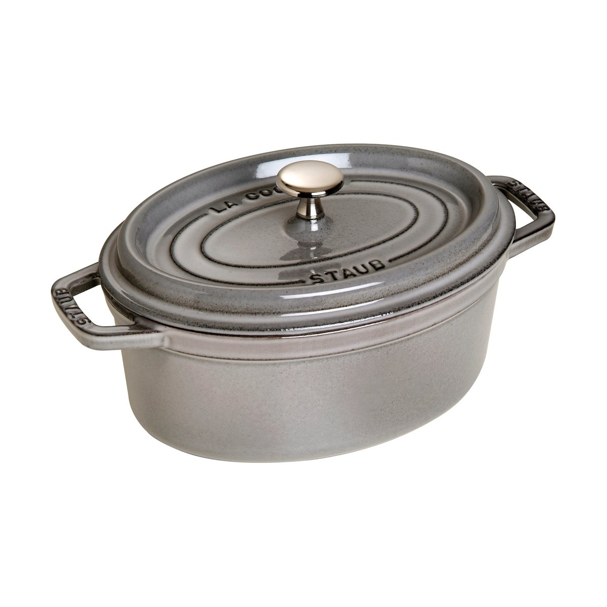 Staub La Cocotte oval pot cast iron 2.35 L Graphite gray