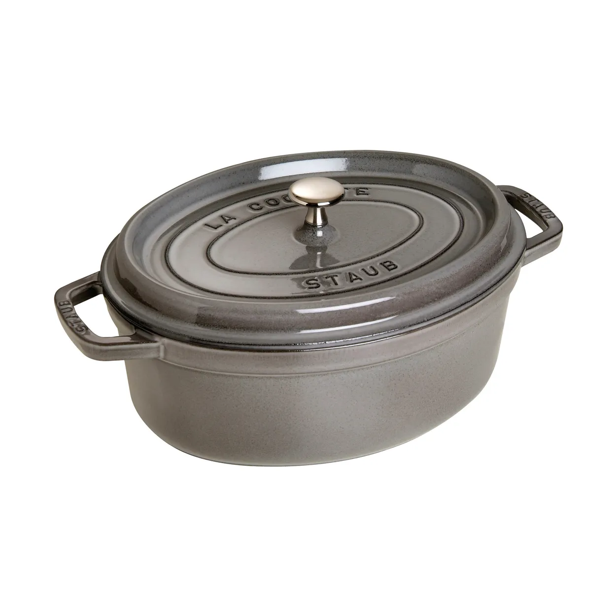 Staub La Cocotte oval pot cast iron 8 L Graphite gray