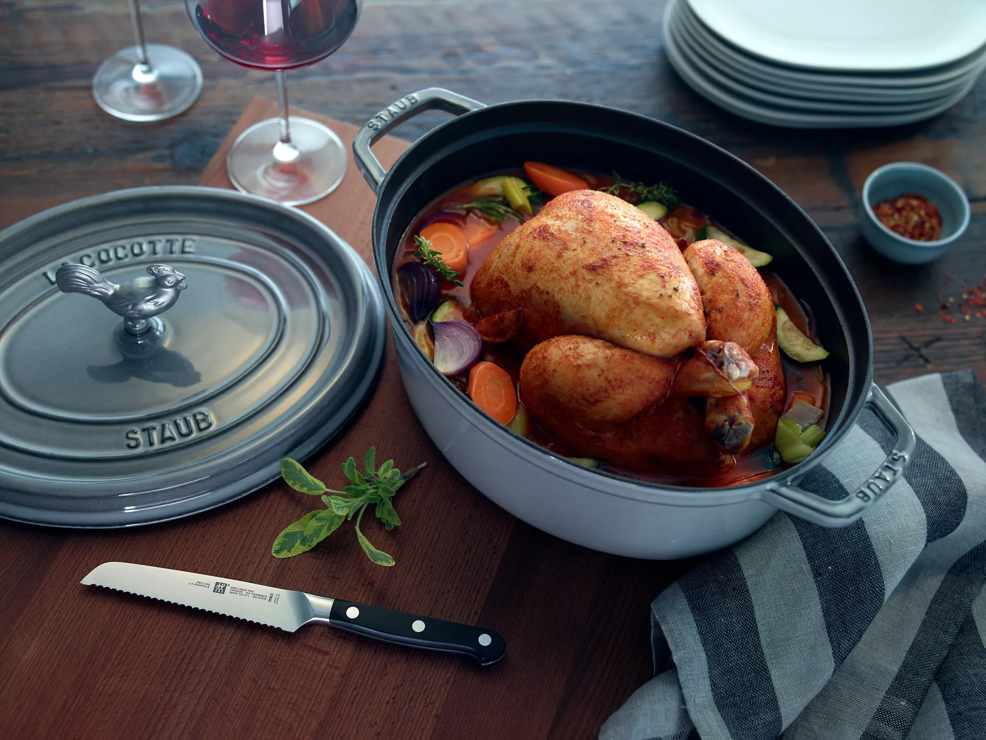 Staub La Cocotte oval pot cast iron 8 L, Graphite gray STAUB