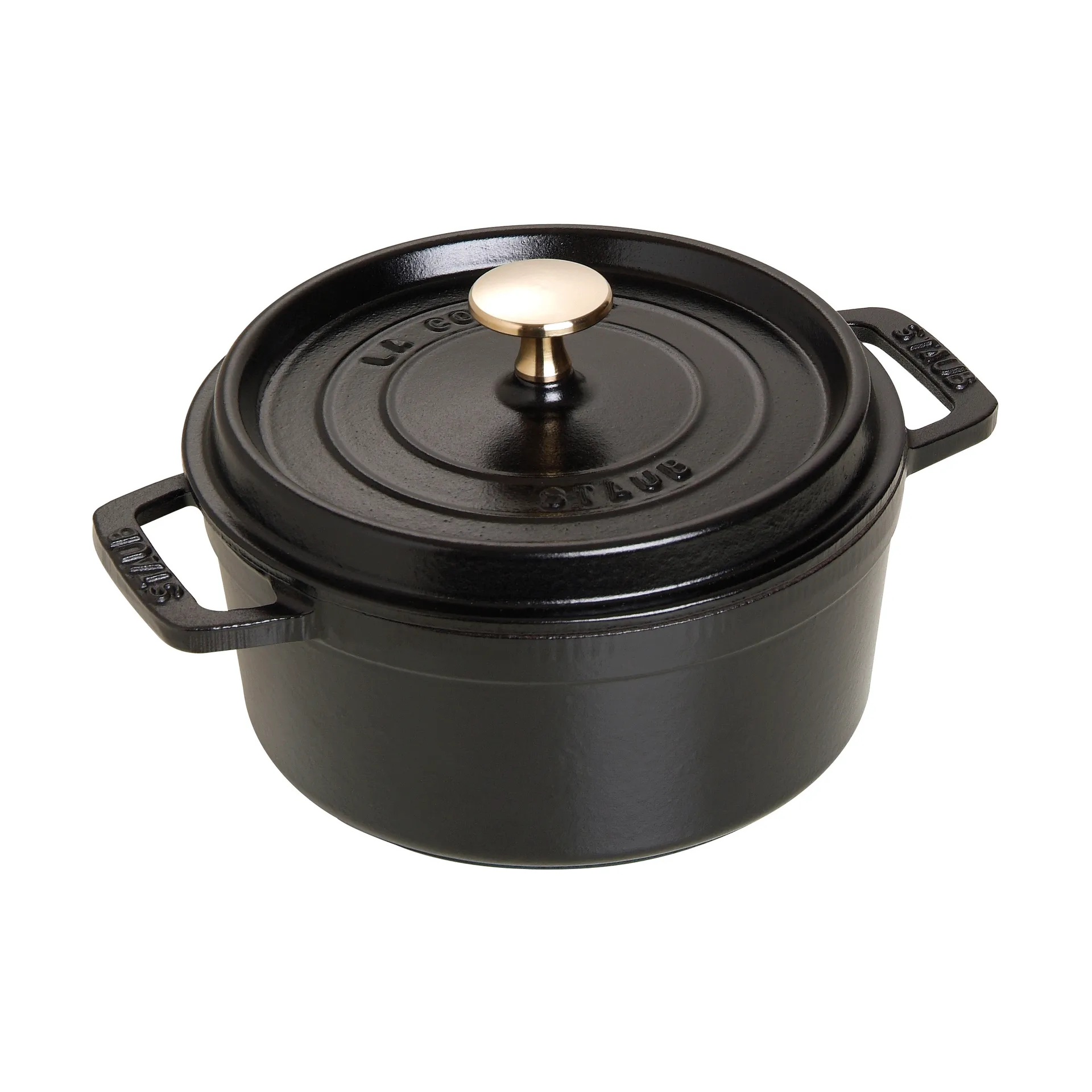 Staub La Cocotte round casserole cast iron 1.7 L, Black STAUB