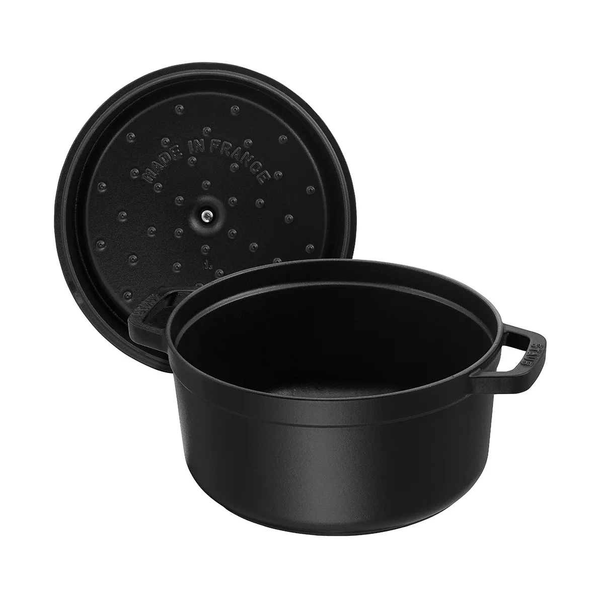 Staub La Cocotte round casserole cast iron 1.7 L, Black STAUB
