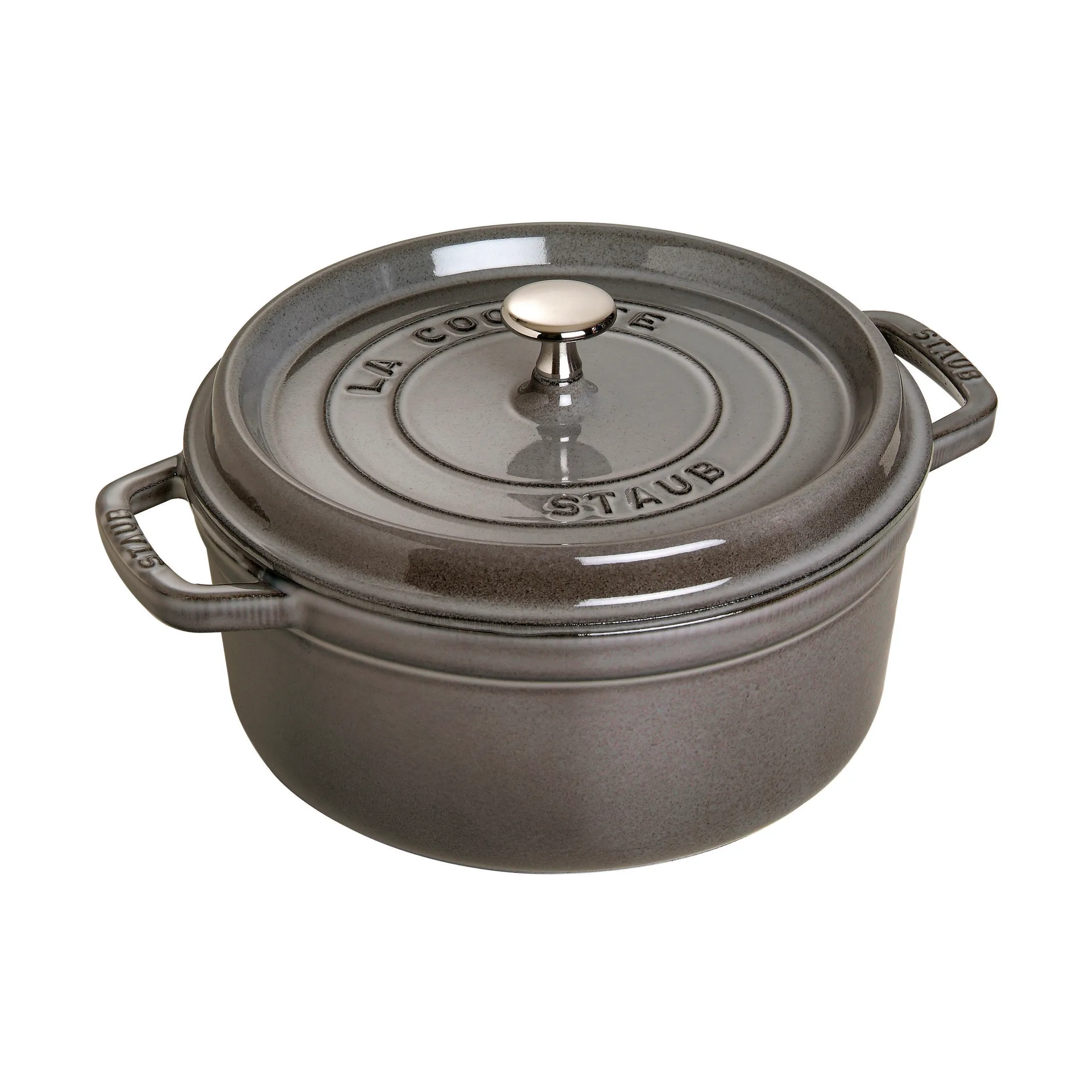 Staub La Cocotte round casserole cast iron 1.7 L, Graphite gray STAUB