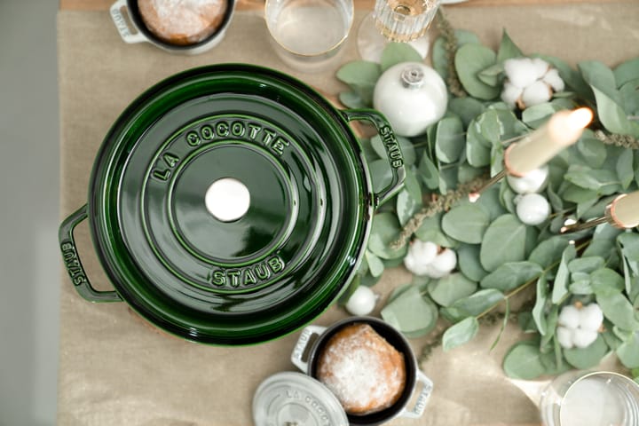 Staub La Cocotte round casserole cast iron 2.6 L, Basil green STAUB