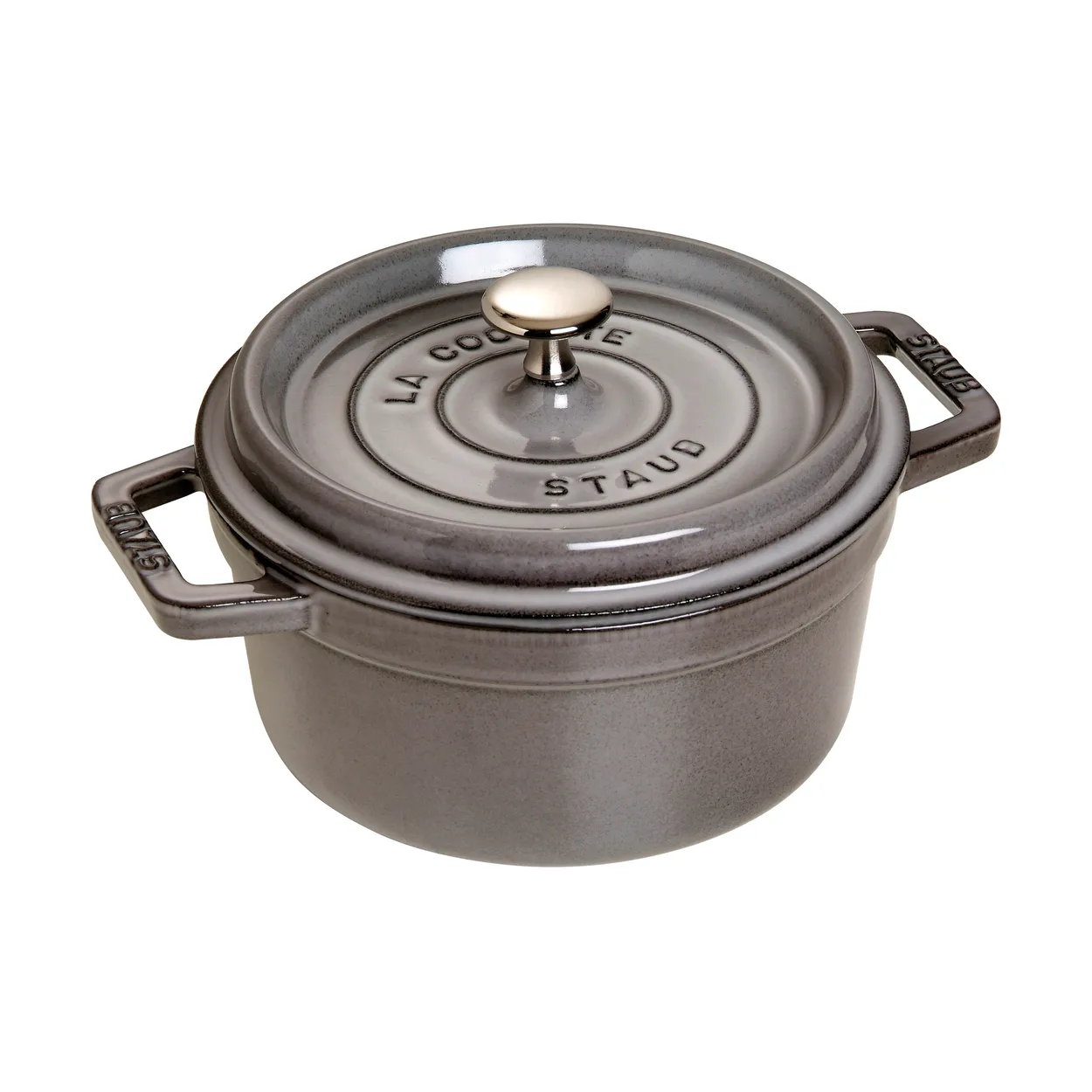 Staub La Cocotte round casserole cast iron 2.6 L Graphite gray