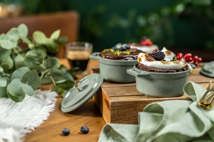 Staub La Cocotte round casserole cast iron 3.8 L, Eucalyptus wood STAUB