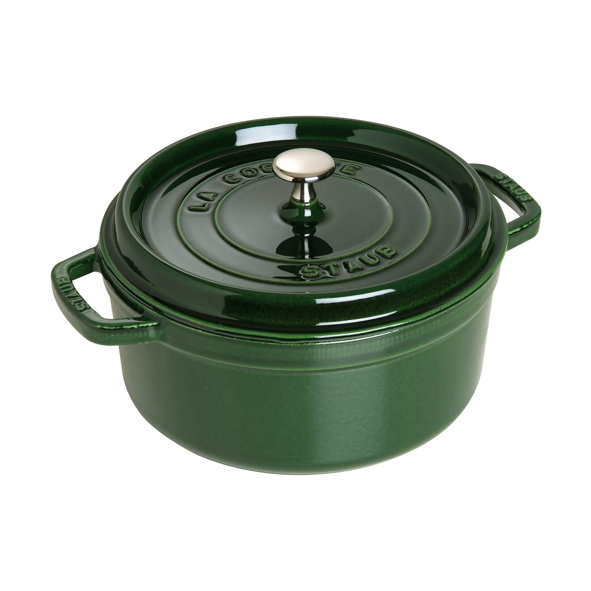Staub La Cocotte round casserole cast iron 5.2 L, Basil green STAUB