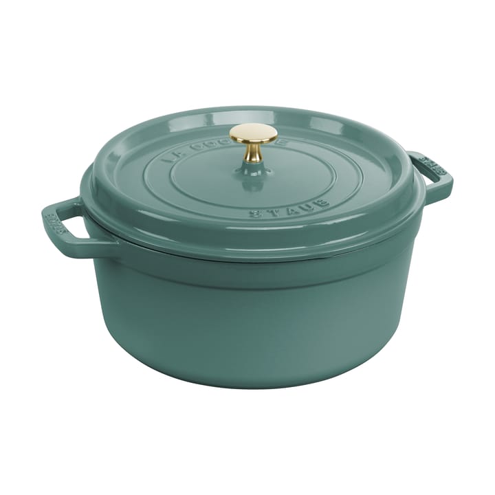 Staub La Cocotte round casserole cast iron 5.2 L - Eucalyptus wood - STAUB