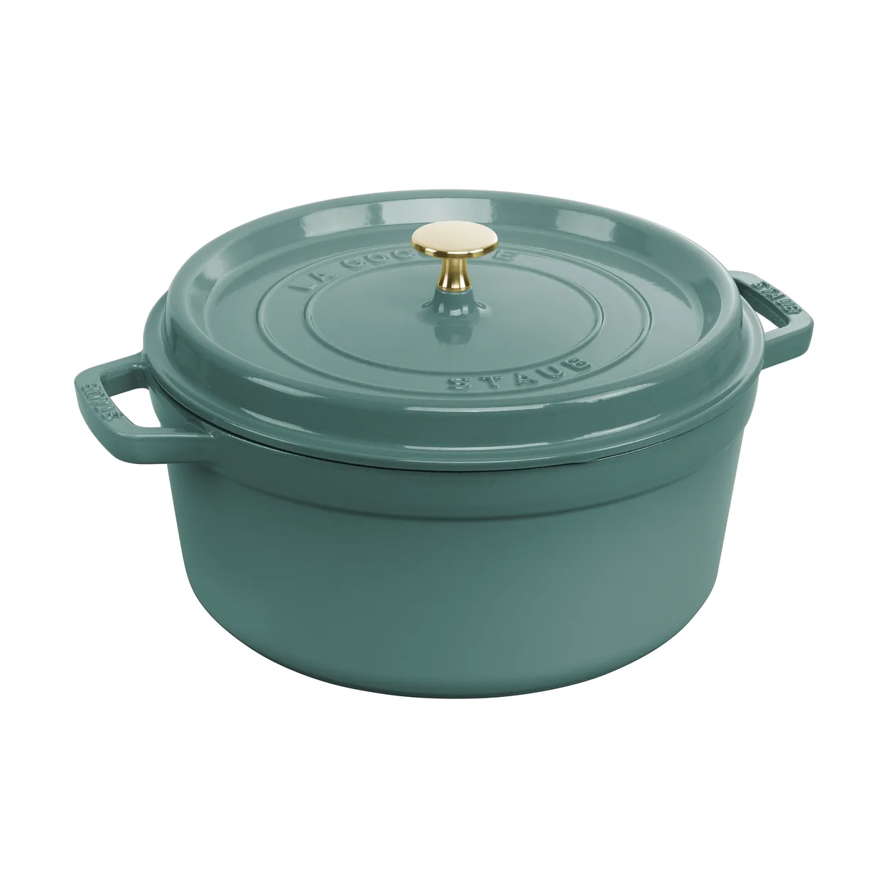 Staub La Cocotte round casserole cast iron 5.2 L Eucalyptus wood