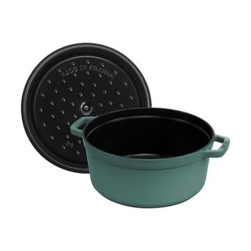 Staub La Cocotte round casserole cast iron 5.2 L - Eucalyptus wood - STAUB