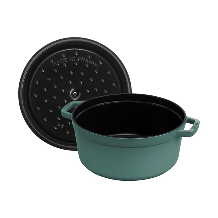Staub La Cocotte round casserole cast iron 5.2 L, Eucalyptus wood STAUB