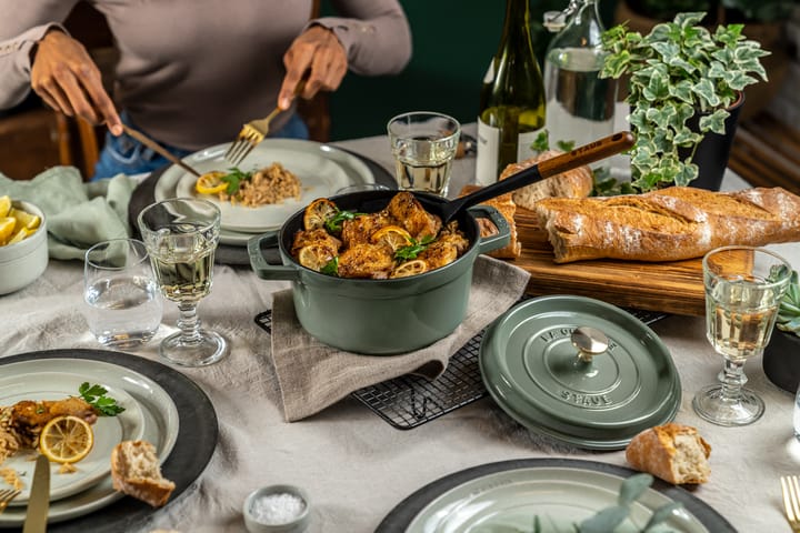 Staub La Cocotte round casserole cast iron 5.2 L, Eucalyptus wood STAUB