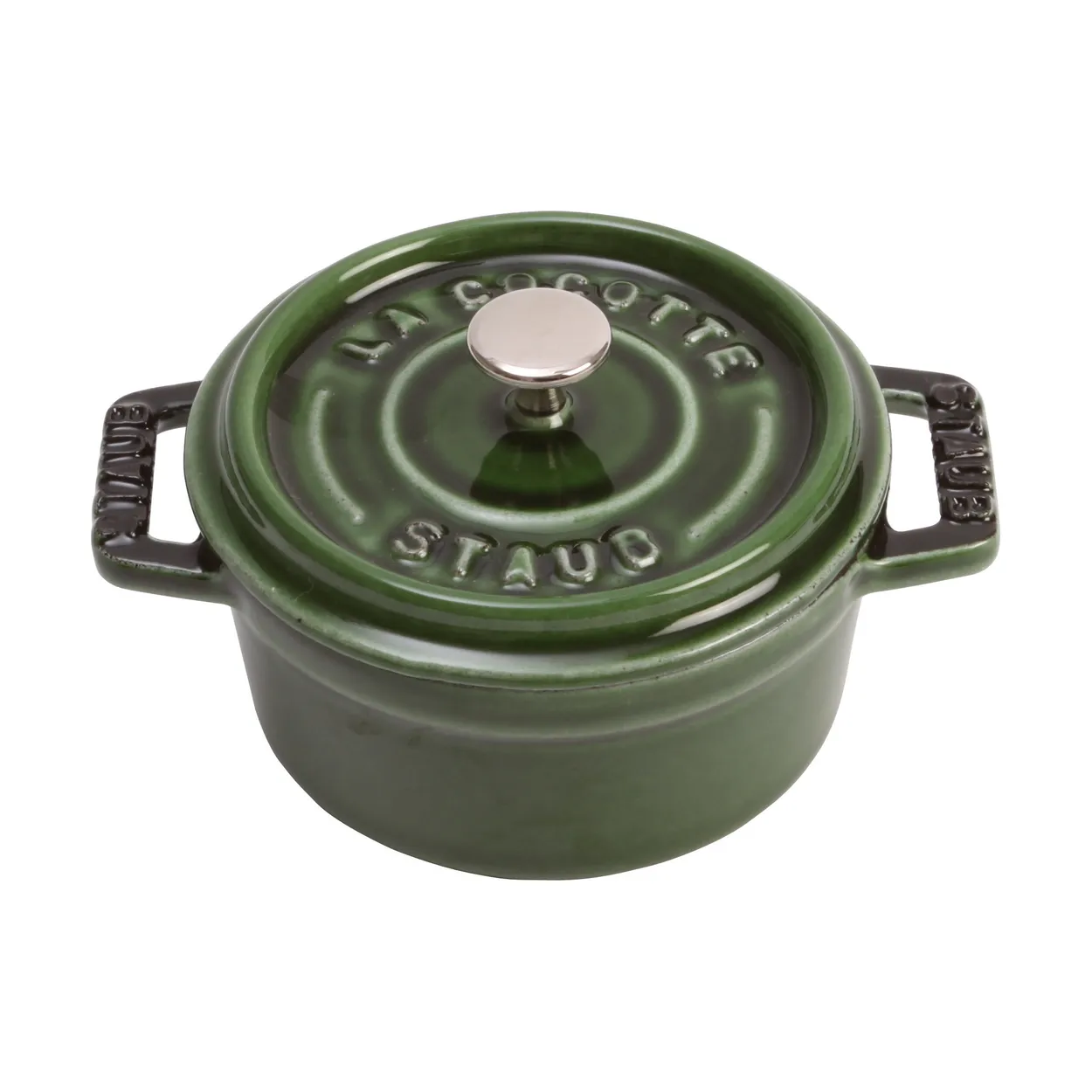 Staub La Cocotte round pot cast iron 0.25 L Basil green