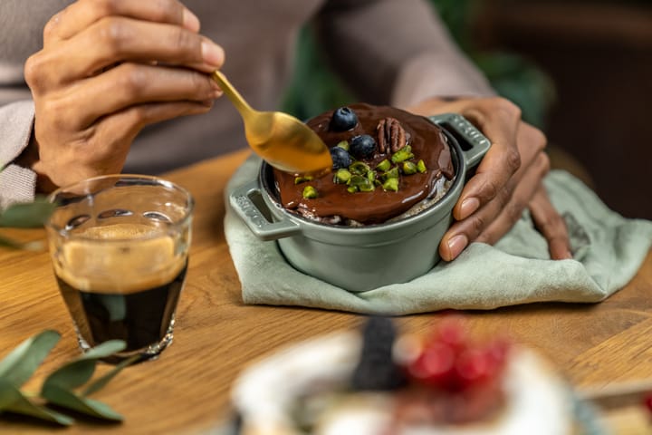 Staub La Cocotte round pot cast iron 0.25 L, Eucalyptus wood STAUB