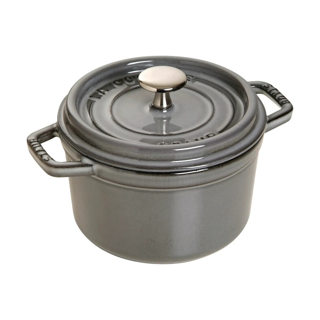 Staub La Cocotte round pot cast iron 1.2 L Graphite gray