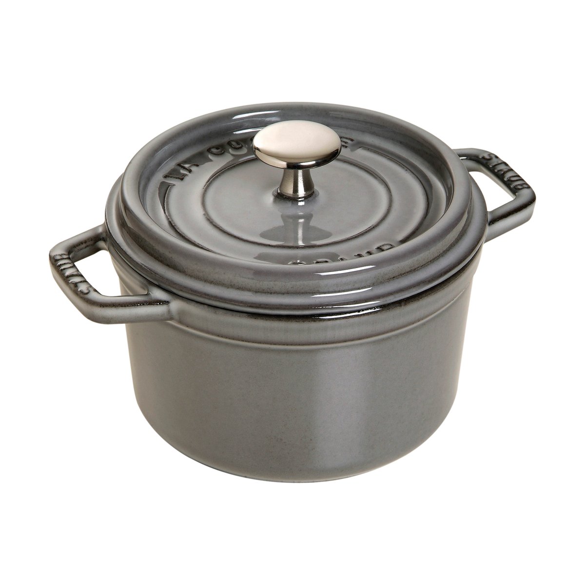 Staub La Cocotte round pot cast iron 1.2 L Graphite gray