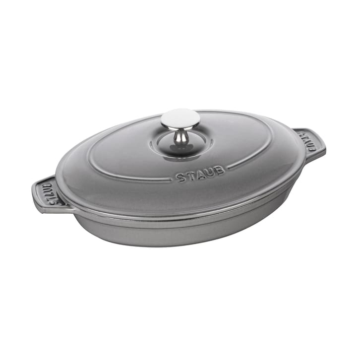 Staub oval cast iron baking dish with lid 23 cm - Graphite gray - STAUB