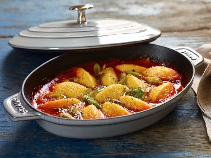 Staub oval cast iron baking dish with lid 23 cm, Graphite gray STAUB