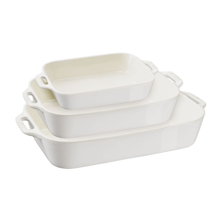 Staub oven dishes 3 pieces, Ivory white STAUB