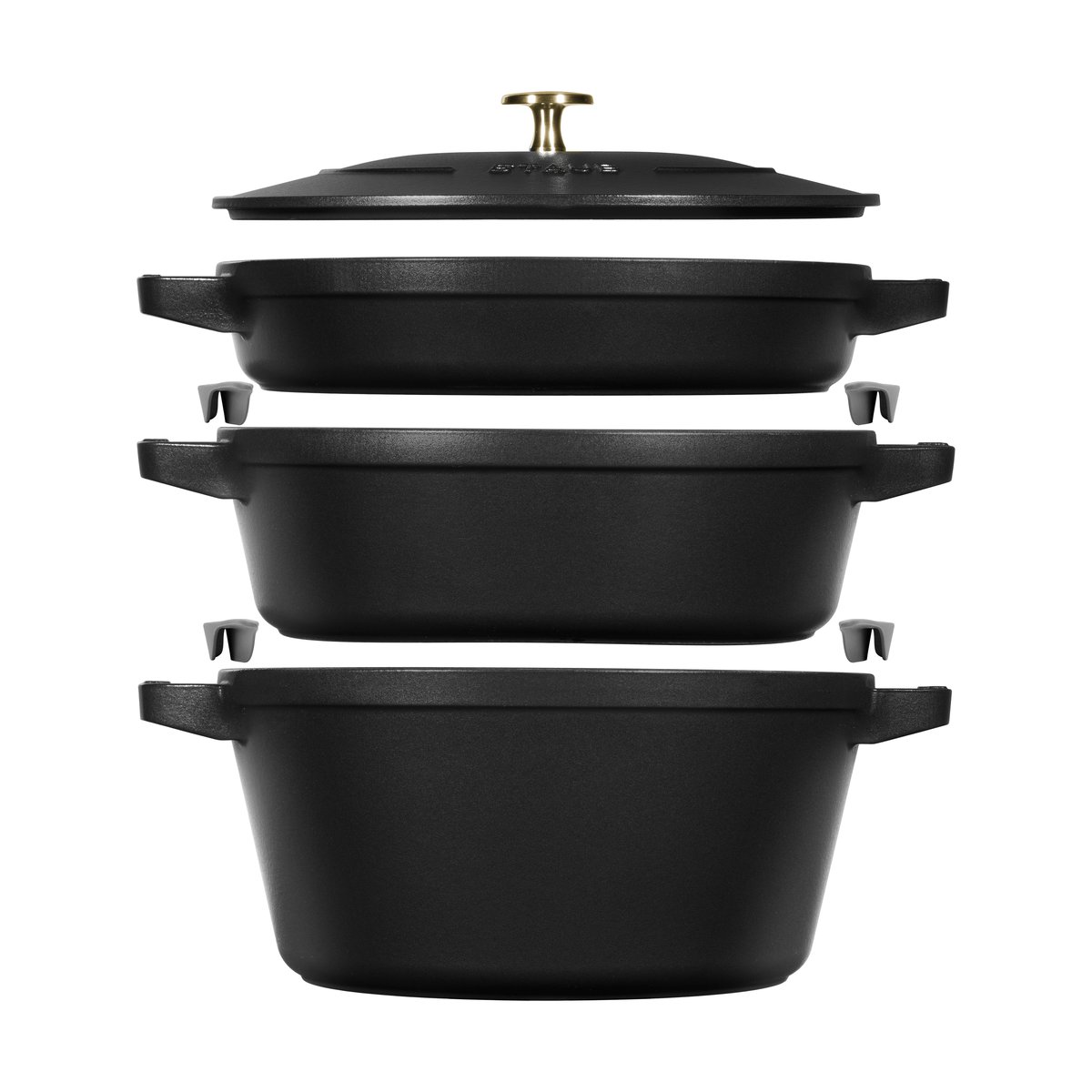 Staub Pot & saucepan set stackable 5 pieces Black | Scandinavian Design | Saucepan sets | Black