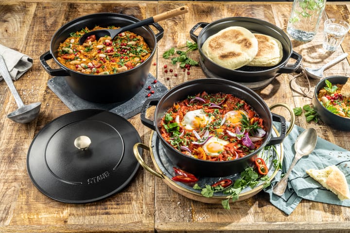 Staub Pot & saucepan set stackable 5 pieces, Black STAUB