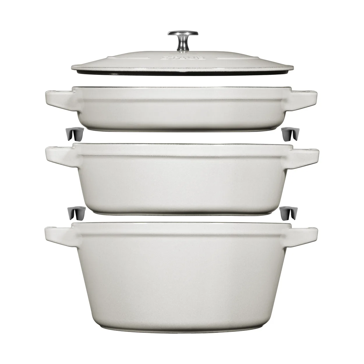 Staub Pot & saucepan set stackable 5 pieces White truffle