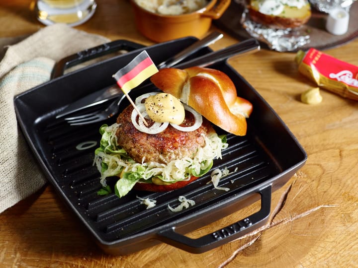 Staub Pure grill pan cast iron square black, 23 cm STAUB