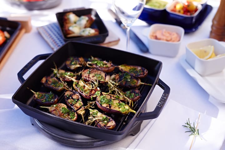 Staub Pure grill pan cast iron square black, 28 cm STAUB
