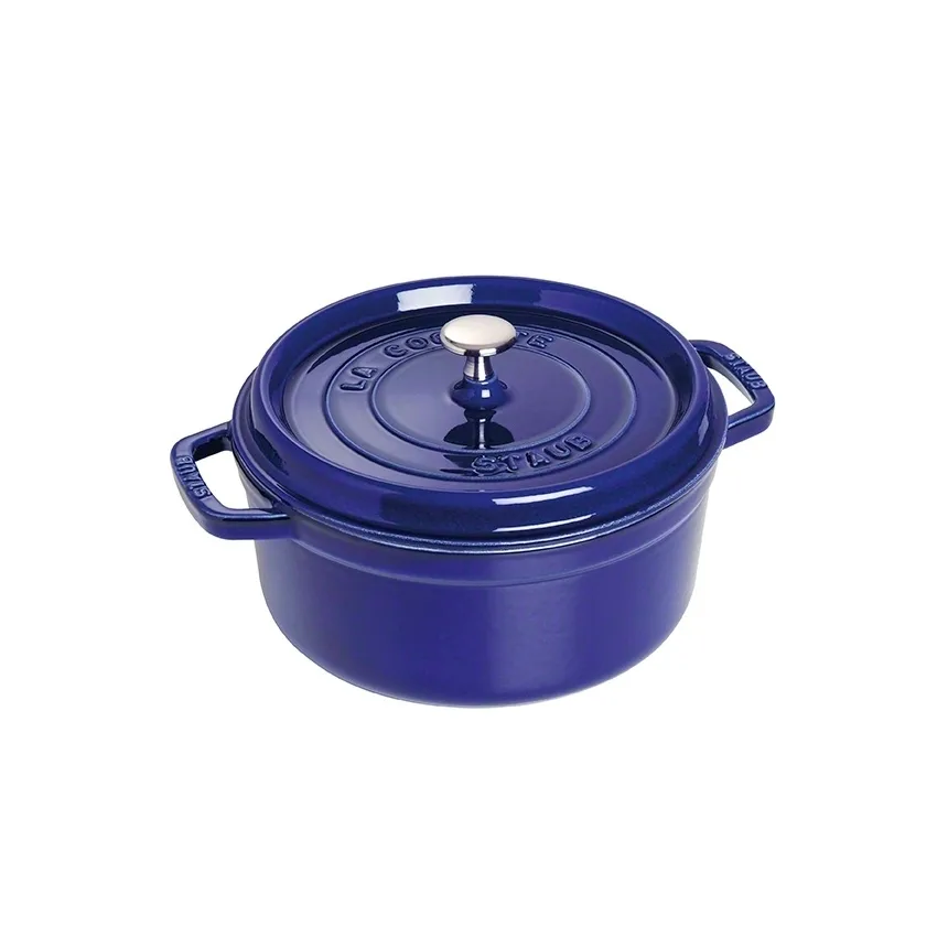 STAUB Staub round casserole dish. Three layers of enamel 3.8 l Dark blue