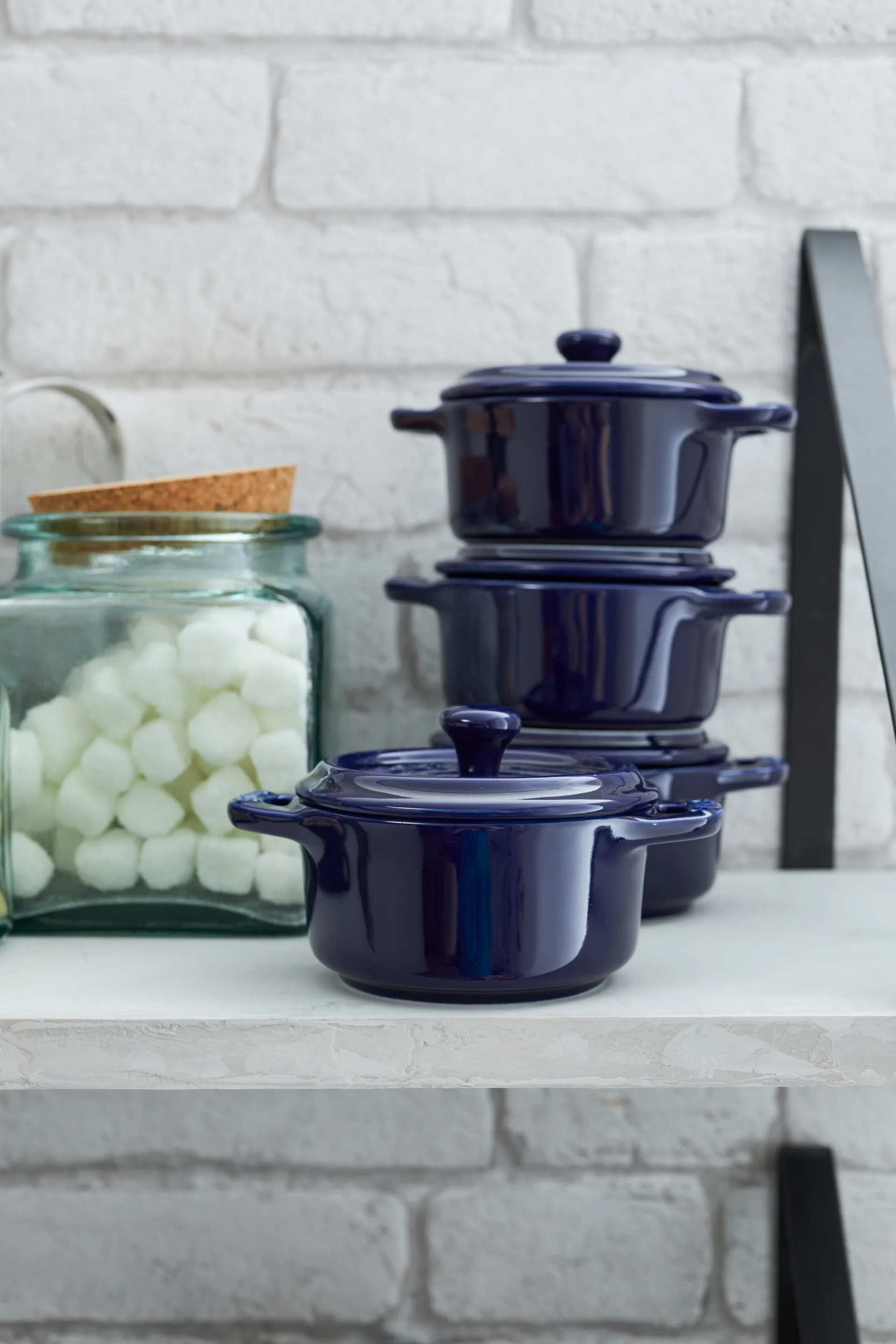 Staub round mini casserole dish 0.2 l, blue STAUB