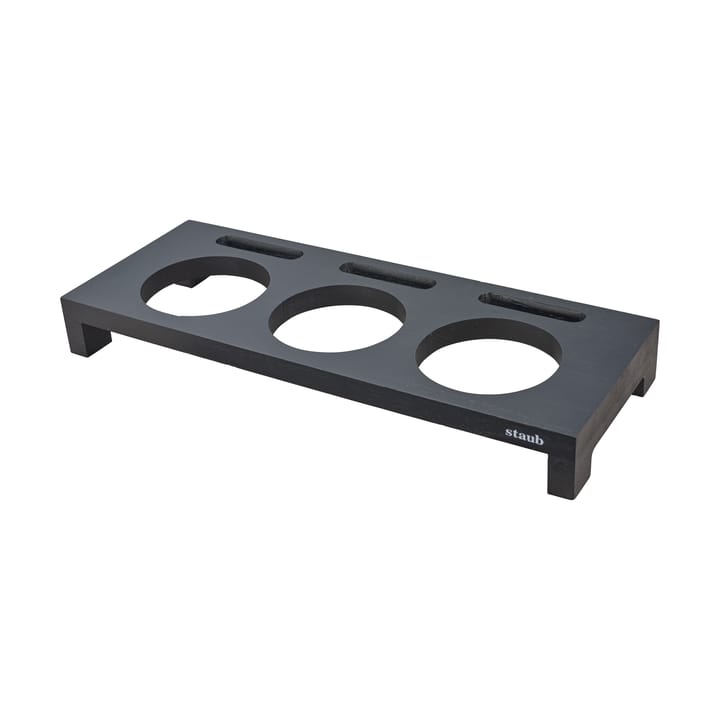 Staub serving holder for 3 mini pots - Black - STAUB