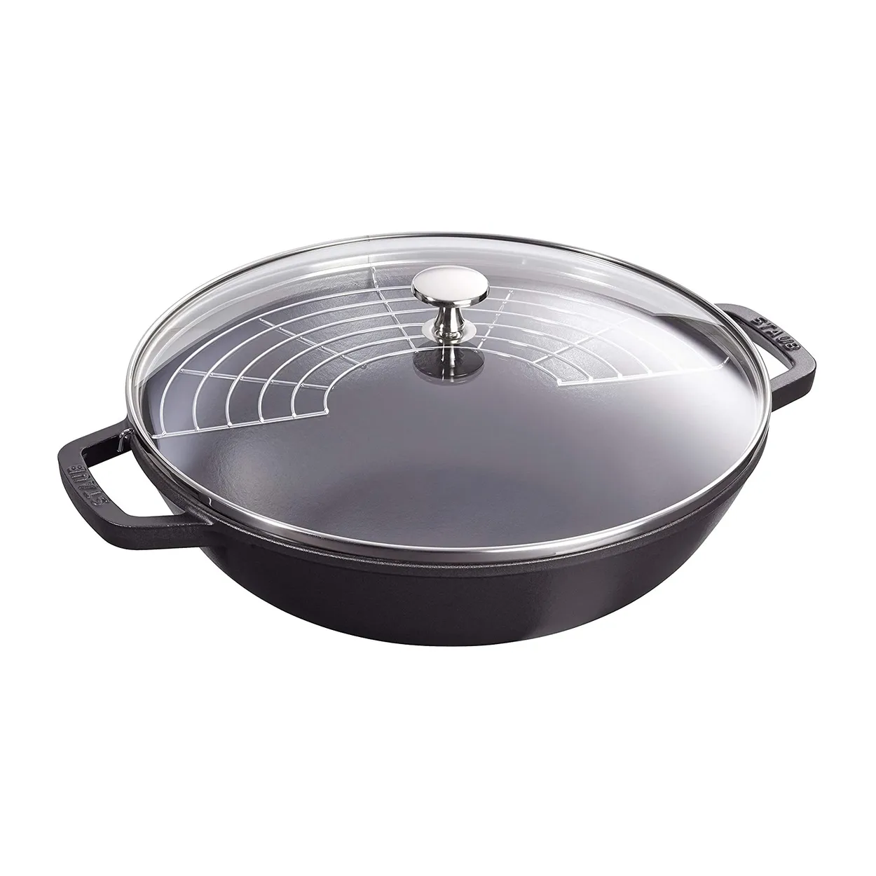STAUB Wok with glass lid o30 cm 4.4 L Black | Scandinavian Design | Woks | Black