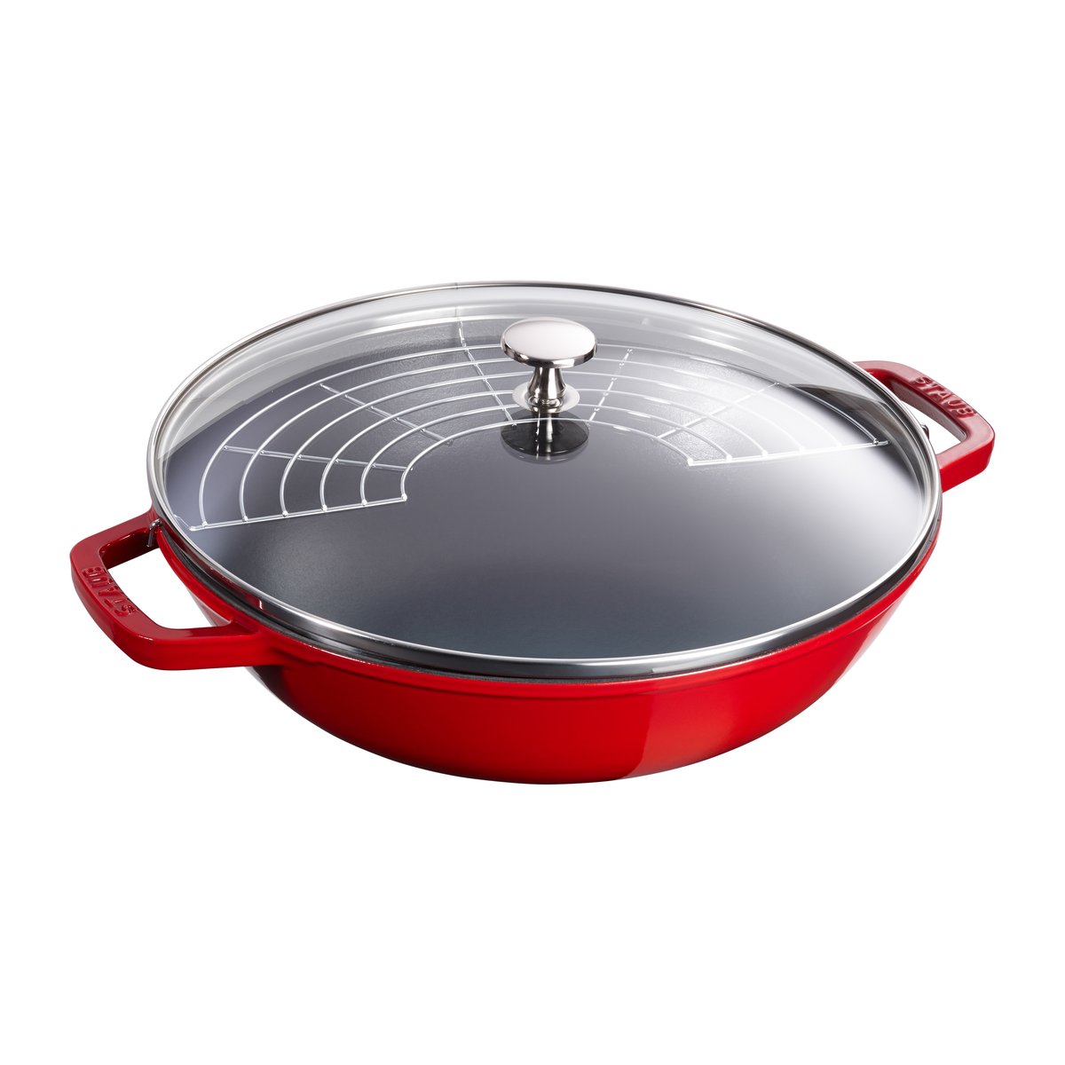STAUB Wok with glass lid o30 cm 4.4 L Red | Scandinavian Design | Woks | Red