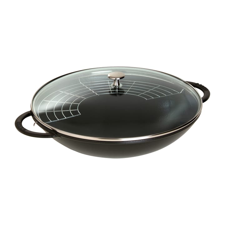 Wok with glass lid Ø37 cm 5.7 L - Black - STAUB