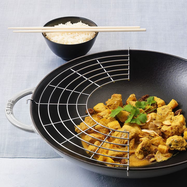 Wok with glass lid Ø37 cm 5.7 L - grey - STAUB