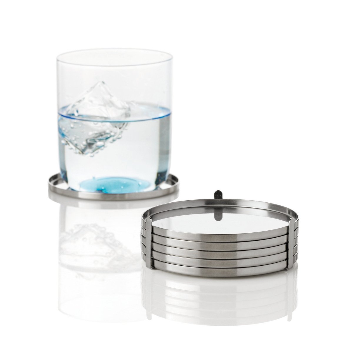 Stelton AJ coasters stainless steel | Scandinavian Design | Coasters | Silver-coloured