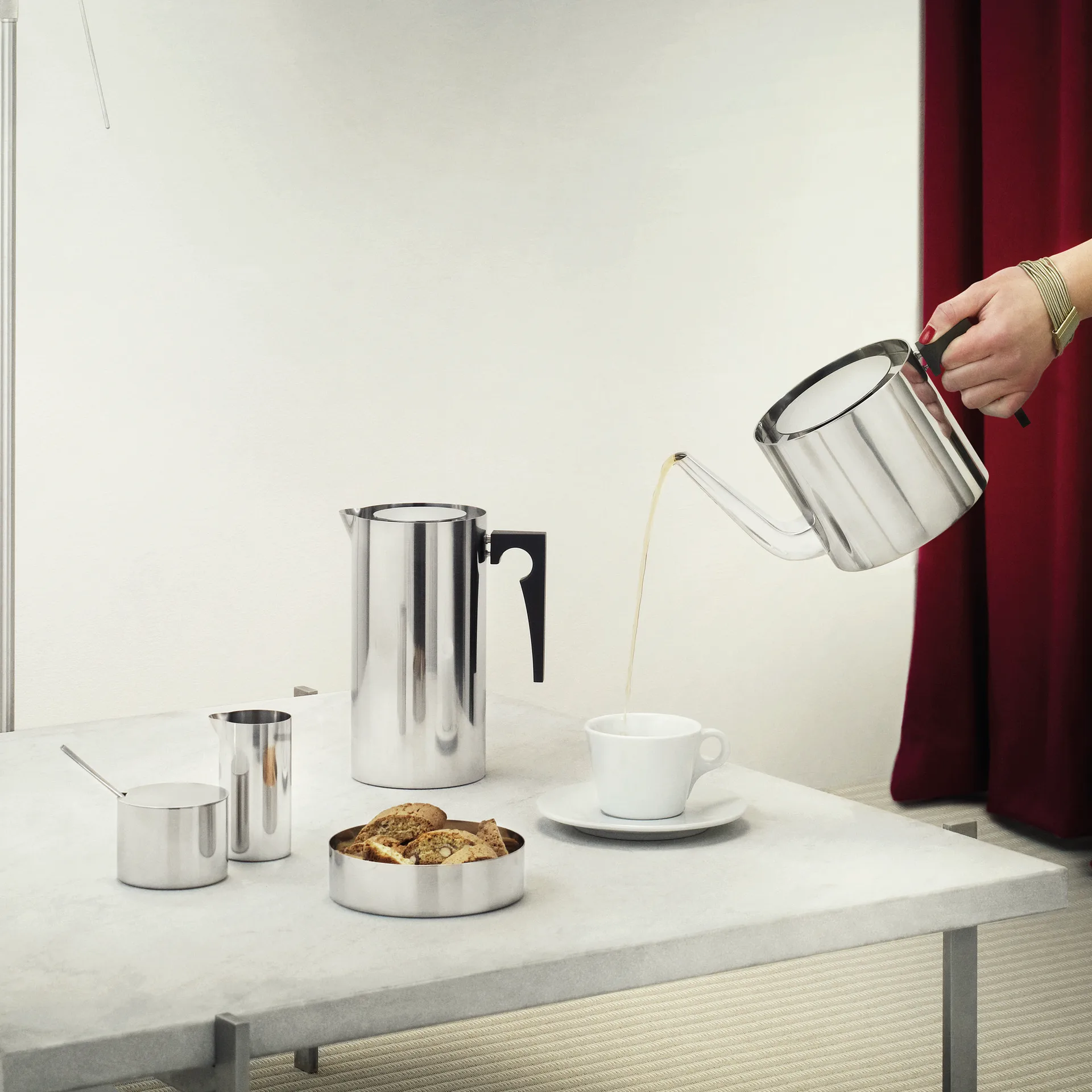 AJ cylinda-line sugar bowl, Stainless steel Stelton