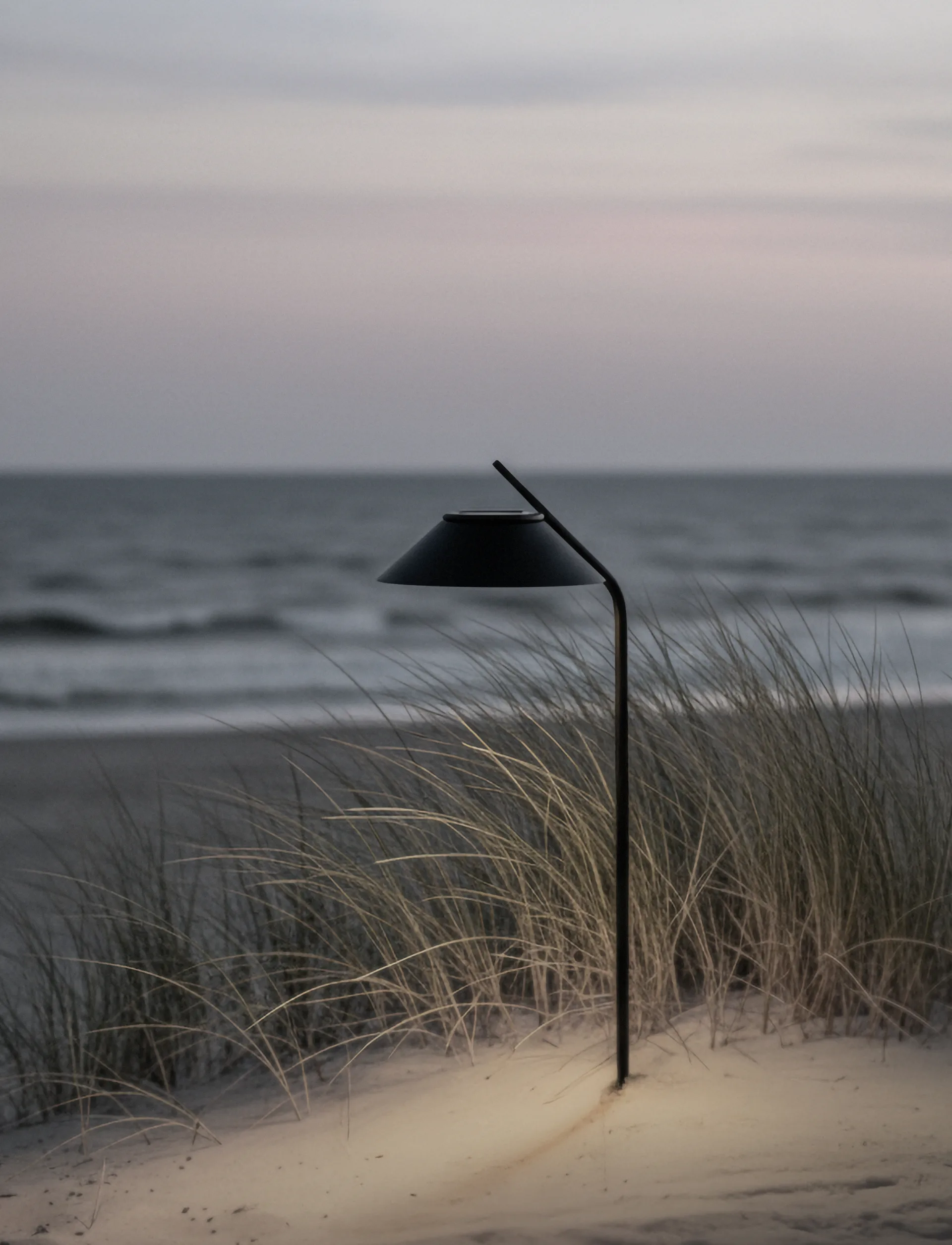 Angle solar bollard light with stand, Black Stelton
