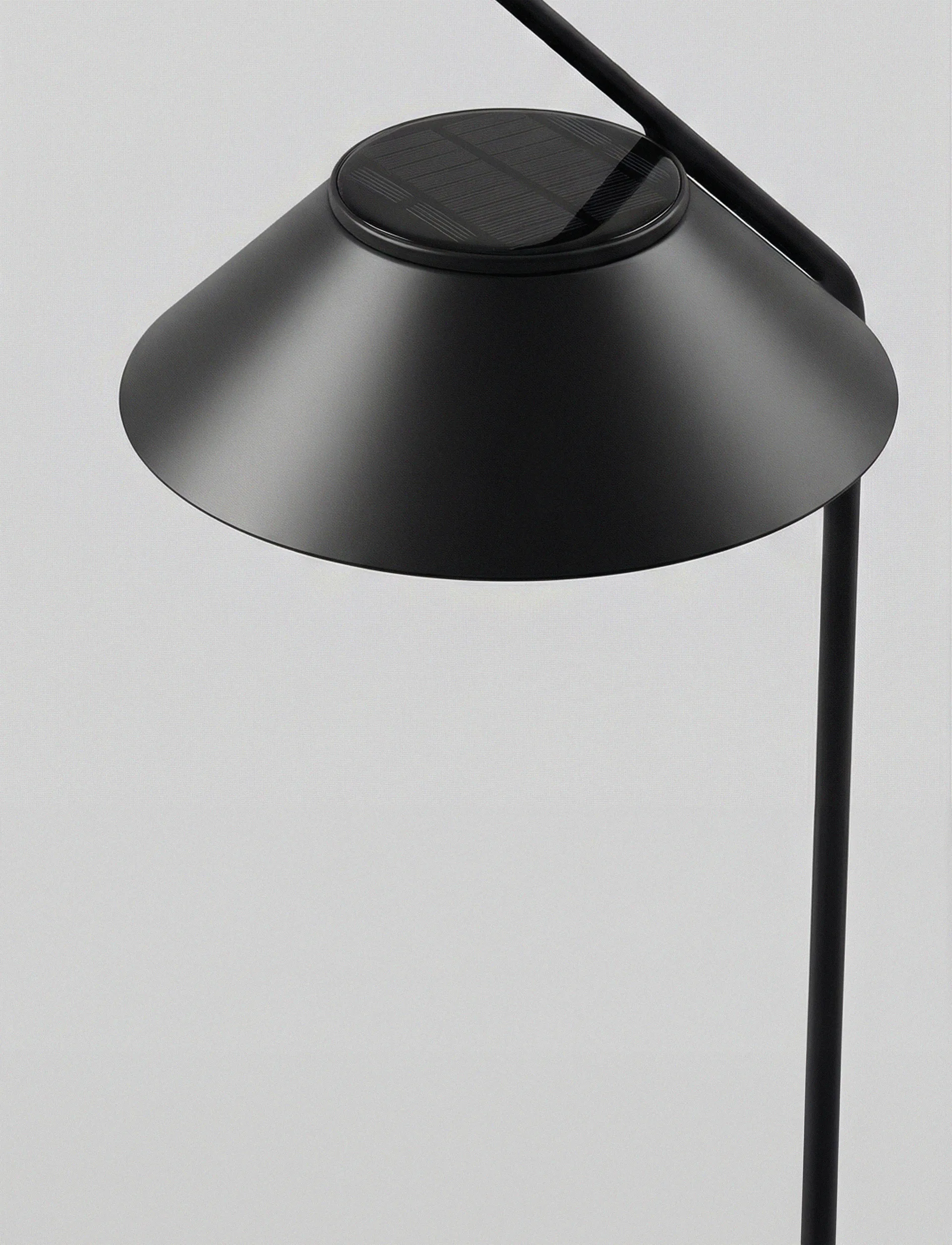 Angle solar bollard light with stand, Black Stelton