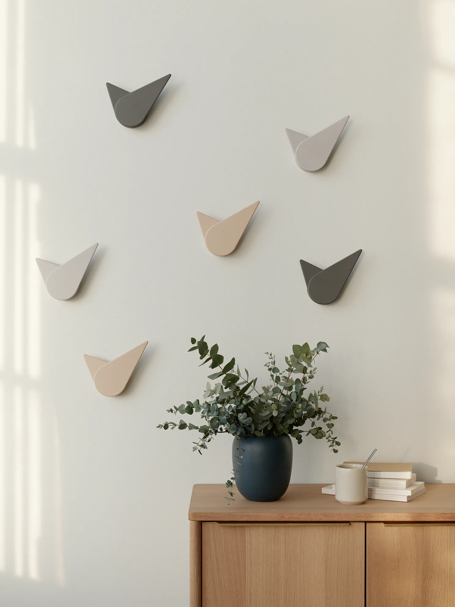 Birdie wall clock 19.5 cm, Dark grey Stelton