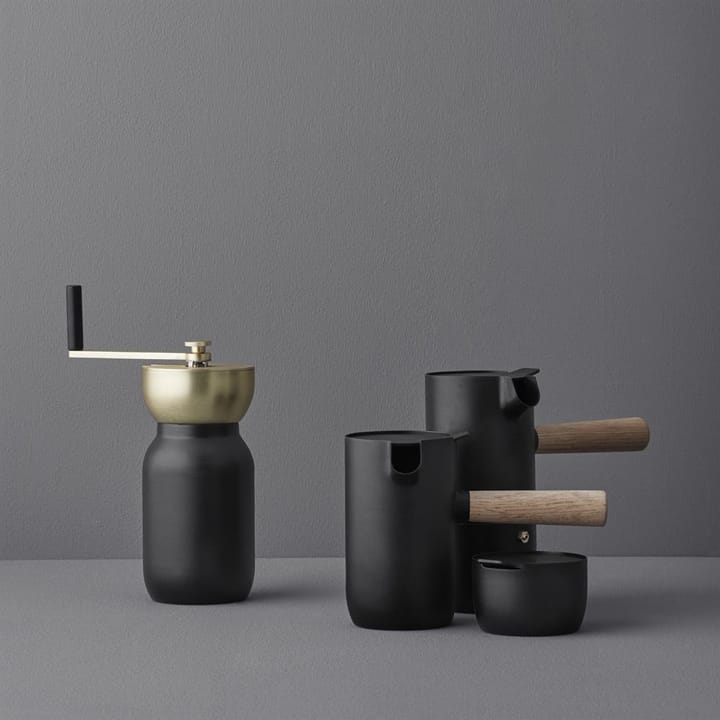 Collar coffee grinder, black-brass Stelton