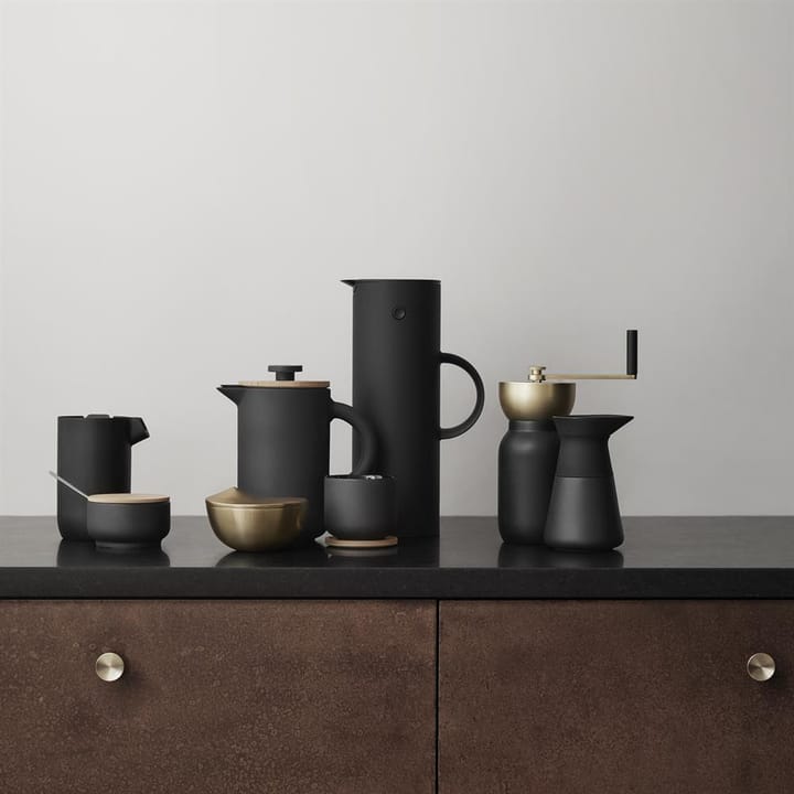Collar coffee grinder, black-brass Stelton