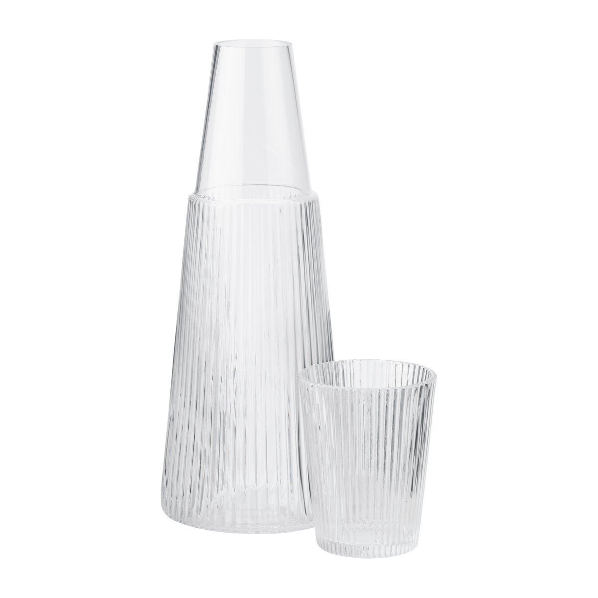 Stelton Pilastro carafe with drinking glass Clear | Scandinavian Design | Water jugs and carafes | Transparent