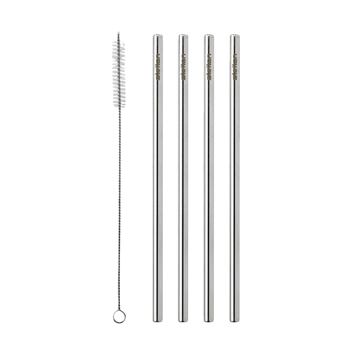 Stelton reusable straws 4-pack Steel | Scandinavian Design | Wine & barware | Silver-coloured