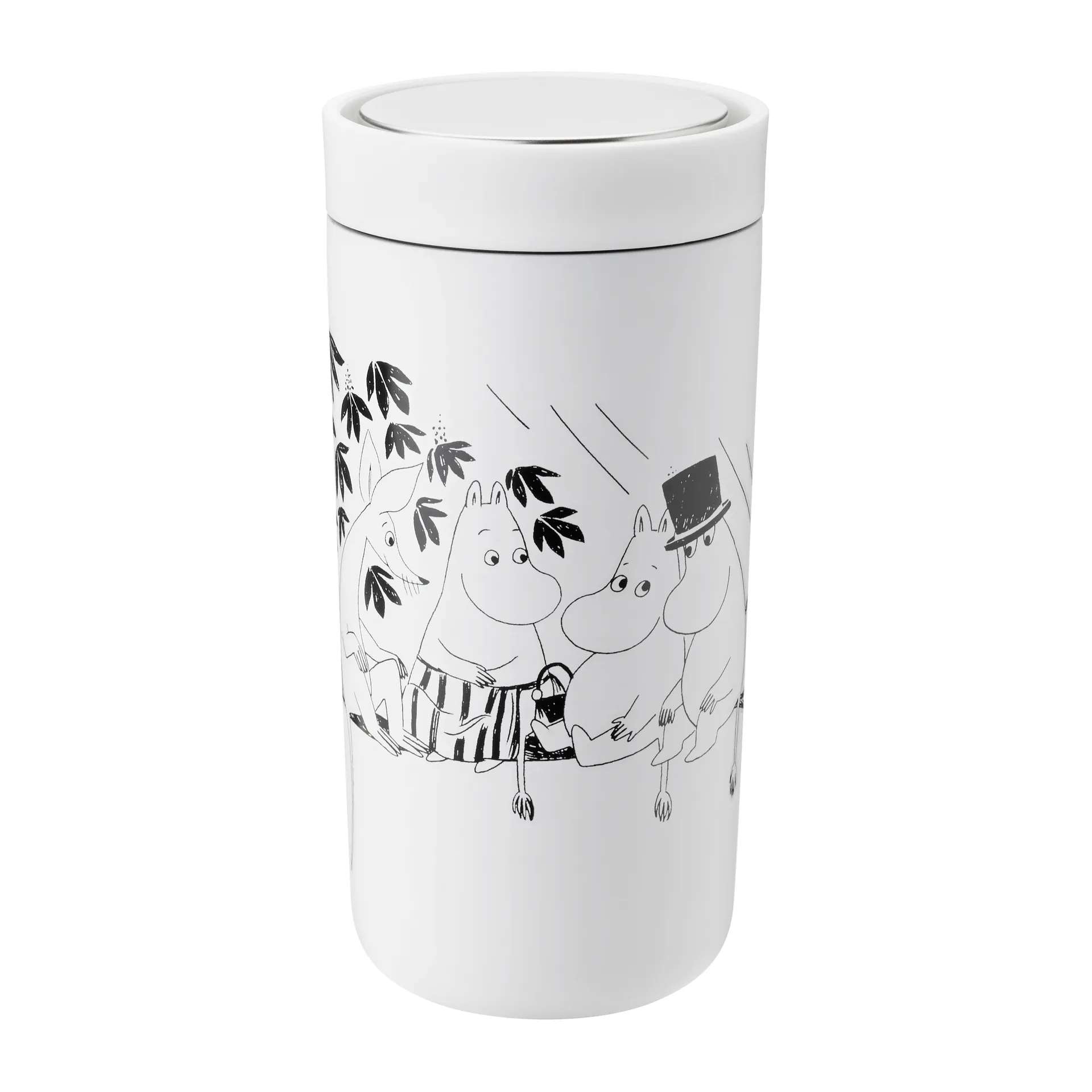 To Go Click Mumin mug 0.4 l, Soft white-black Stelton