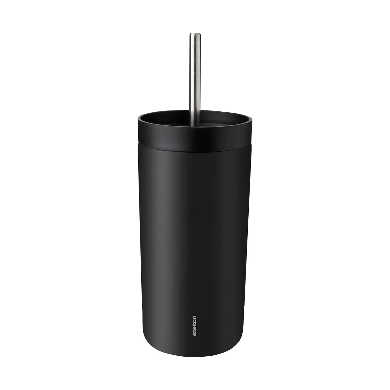 Stelton To Go Sip thermos mug with straw 0.4 L Soft black